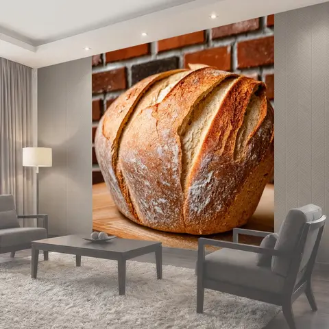 Фотообои Кирпичи фон, пронизанный запахом свежевыпеченного хлеба
