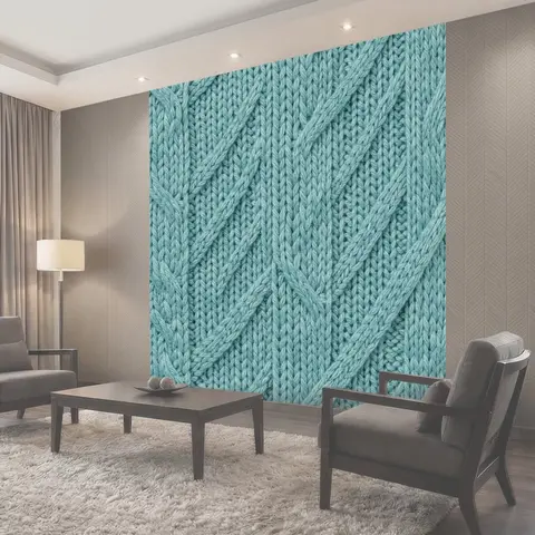 Фотообои Бирюзовая вязаная фактура с косами