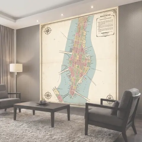 Фотообои Винтажная карта Манхэттена