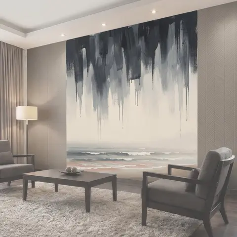 Фотообои Морской берег в туманной дымке