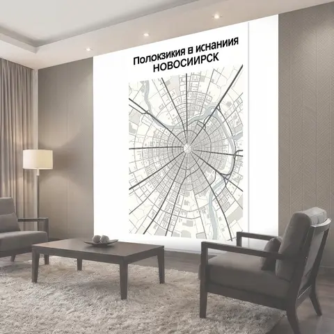 Фотообои Схематичная карта с радиальной планировкой