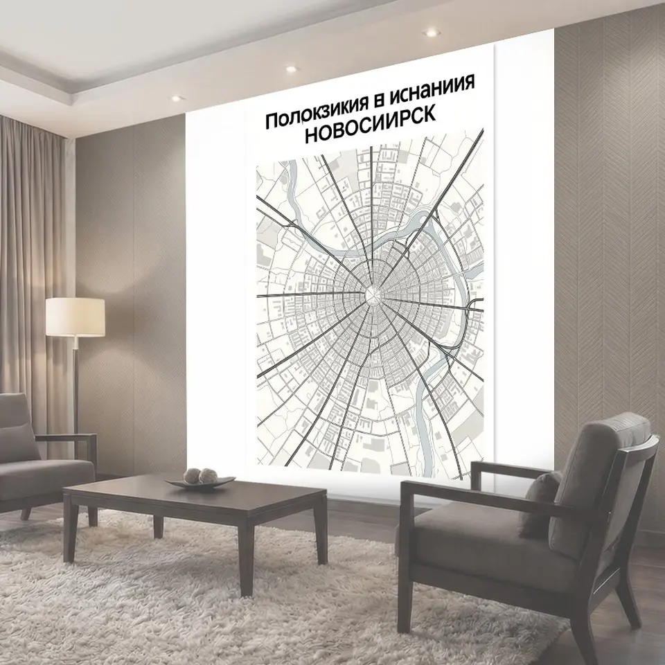 Фотообои Схематичная карта с радиальной планировкой