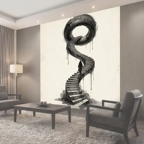 Фотообои Мрачный путь по ступеням