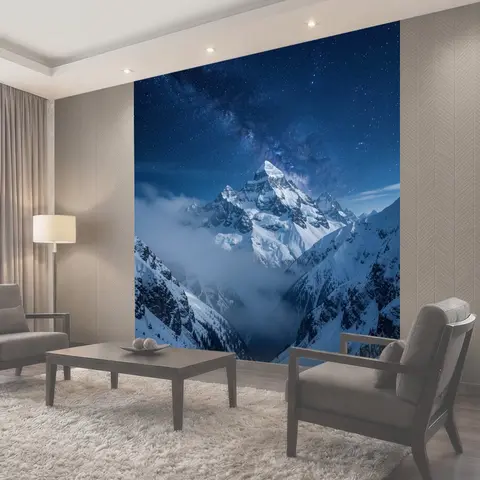 Фотообои Снежные вершины в тумане