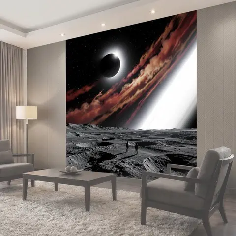 Фотообои Космический пейзаж с затмением
