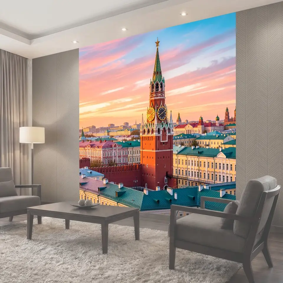 Фотообои Спасская башня Кремля на закате
