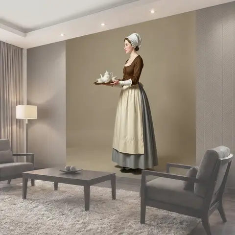 Фотообои Горничная с фарфоровым сервизом