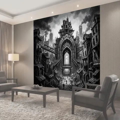 Фотообои Мрачный индустриальный город