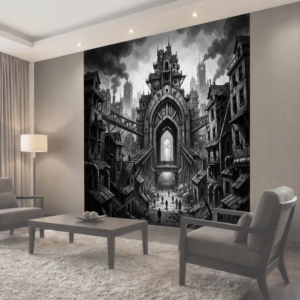 Фотообои Мрачный индустриальный город