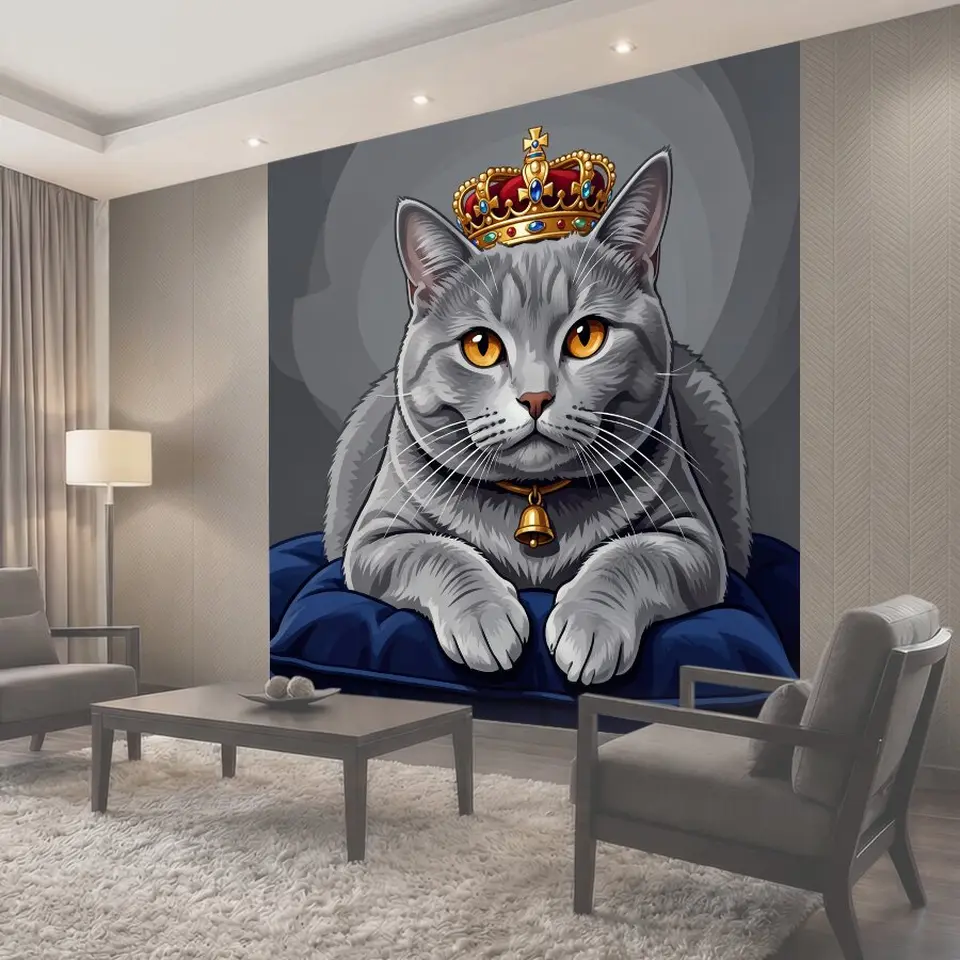 Фотообои Пушистый кот в короне