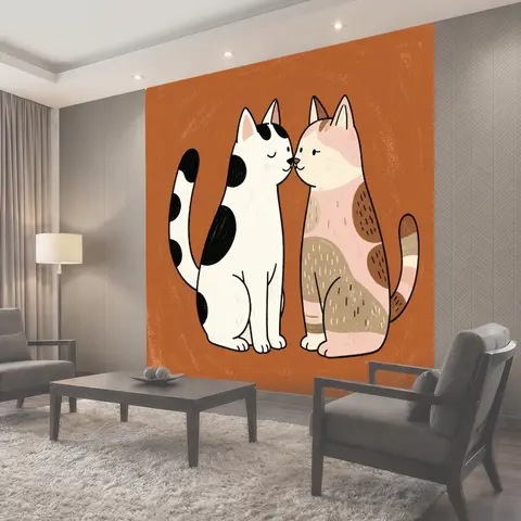 Фотообои Два дружелюбных кота