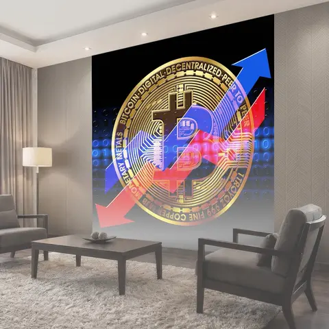 Фотообои Bitcoin, потеря, фондовая биржа