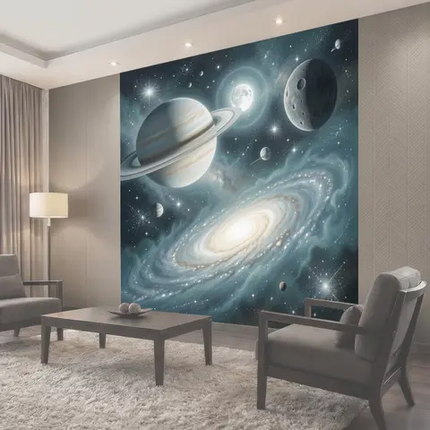 Фотообои Космос с планетами и галактикой