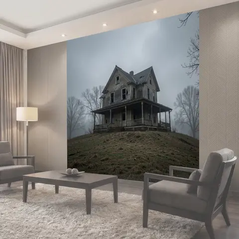 Фотообои Заброшенный дом в тумане