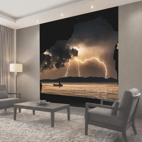 Фотообои Пейзаж, буря, луч