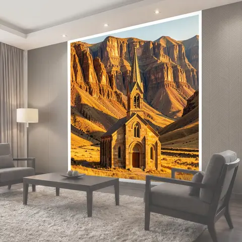 Фотообои Каменная часовня в горах