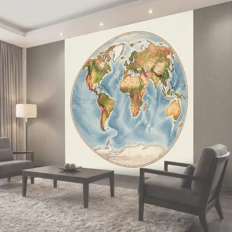 Фотообои Винтажная карта мира