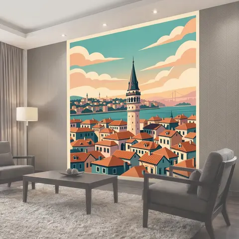 Фотообои Средиземноморский город на закате