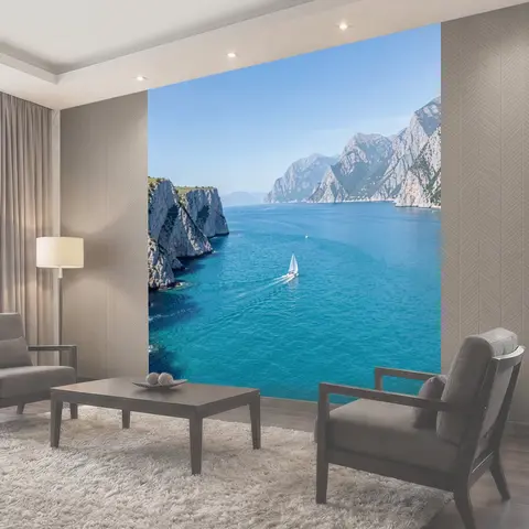 Фотообои Бирюзовая бухта среди гор