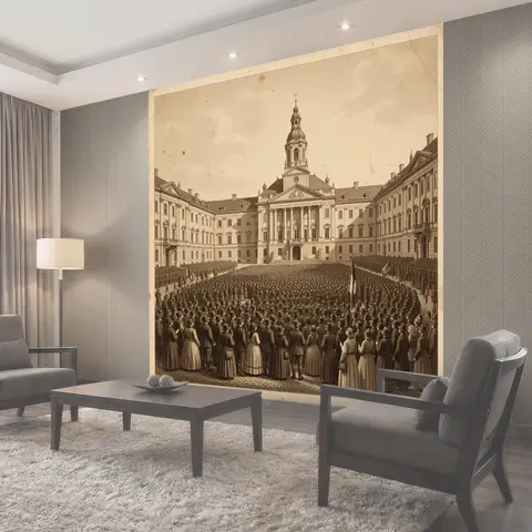 Фотообои Старинное собрание у дворца