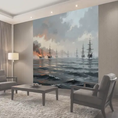 Фотообои Парусные корабли в морском бою