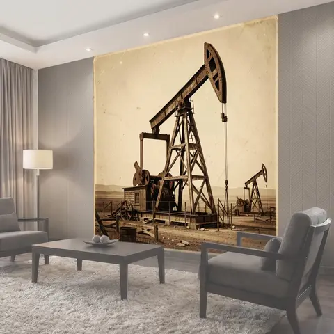 Фотообои Нефтяные качалки на равнине