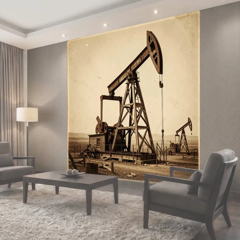 Фотообои Нефтяные качалки на равнине