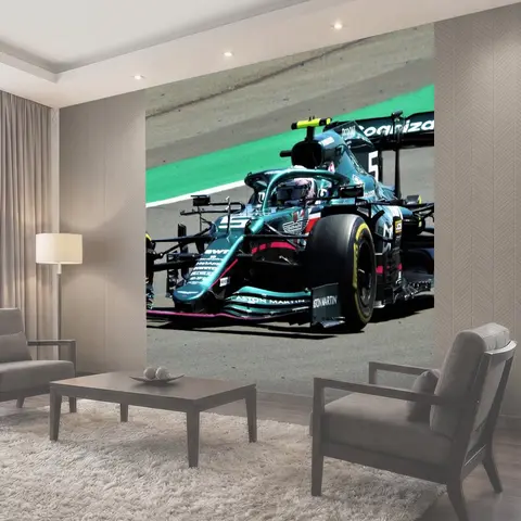 Фотообои Себастьян Феттель Астон Мартин F1