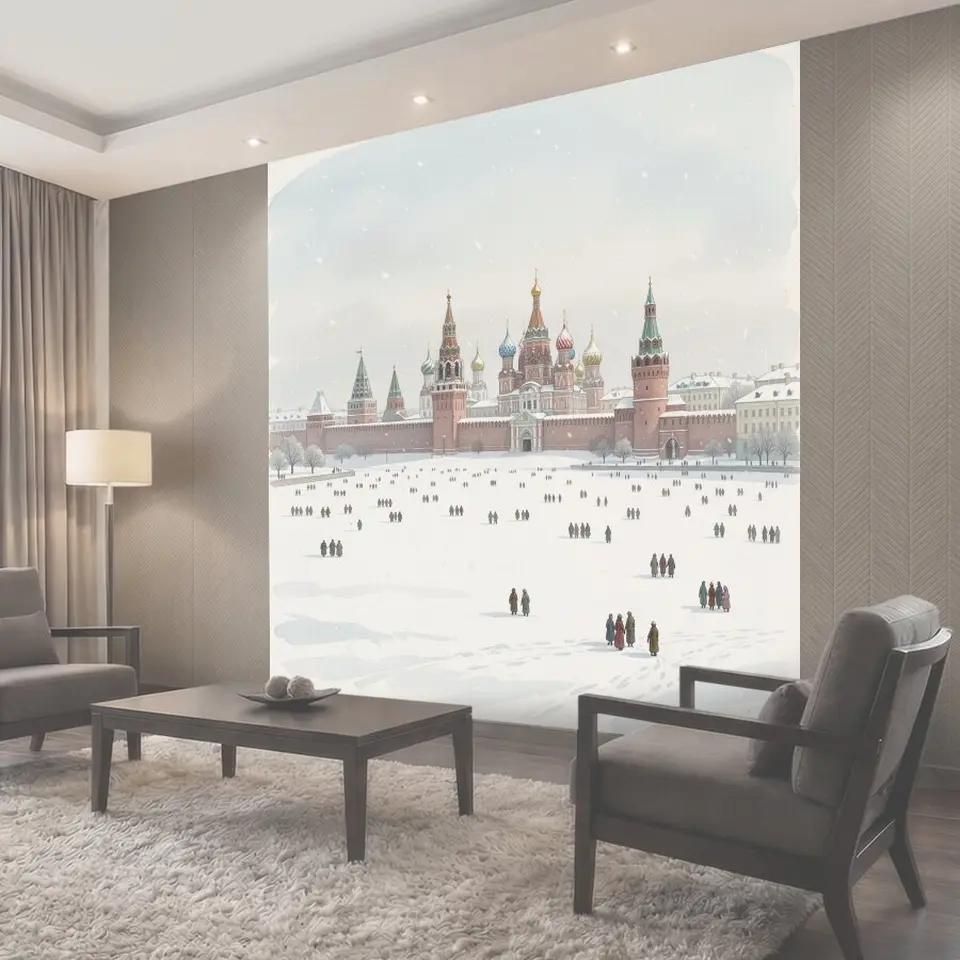 Фотообои Зимняя Красная площадь в Москве