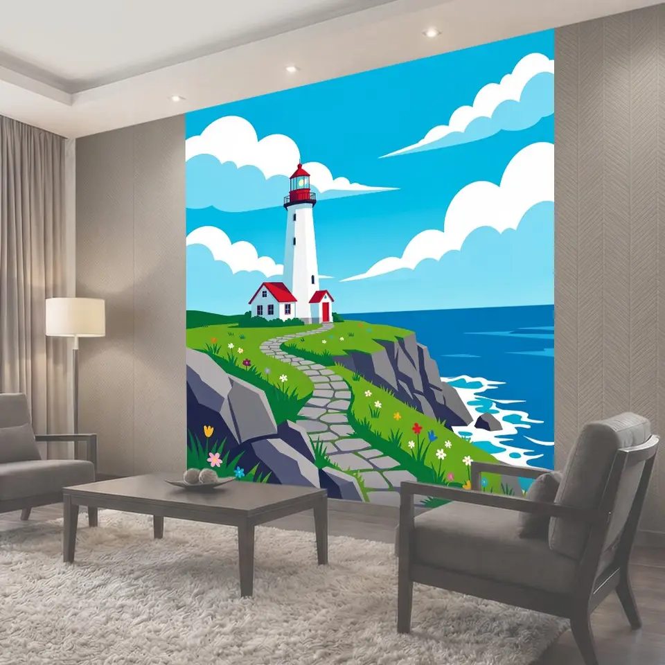 Фотообои Маяк на морском утесе