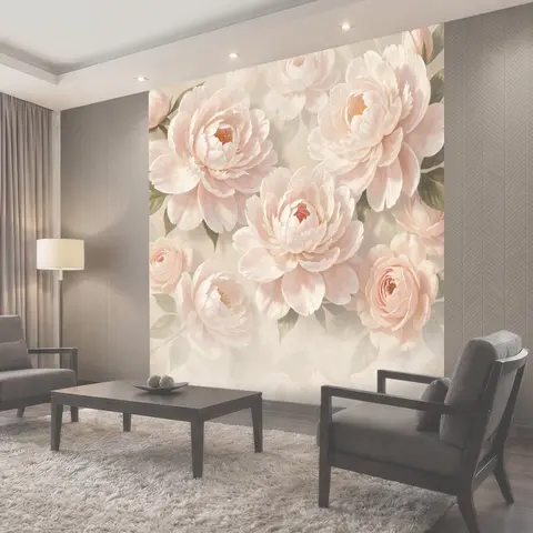 Фотообои Нежные розовые пионы