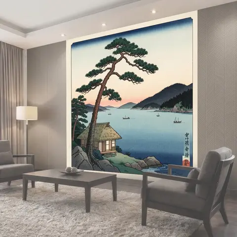 Фотообои Японский морской пейзаж с сосной