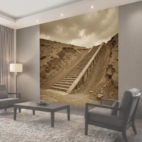 Фотообои Лестница в пустынном ущелье