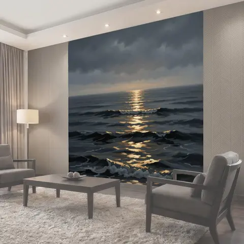 Фотообои Морской пейзаж с закатным светом