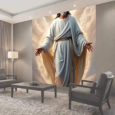 Фотообои Образ бога, икона, религиозная живопись, divine figure, god icon, spiritual art, религиозный портрет…