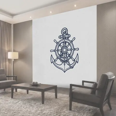 Фотообои Морской якорь с канатной розой