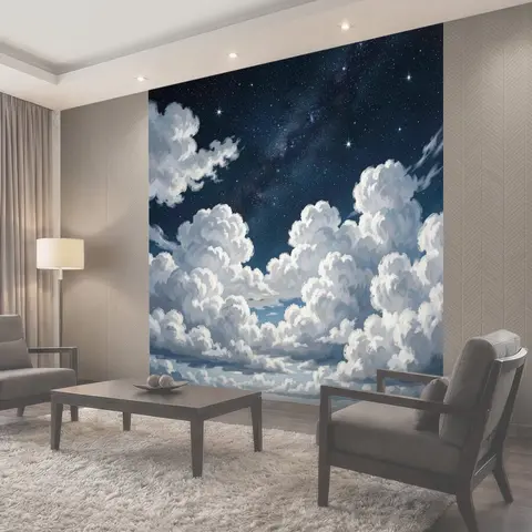 Фотообои Звездное небо над облаками