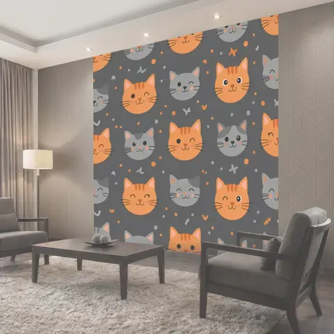 Фотообои Рыжие и серые котики
