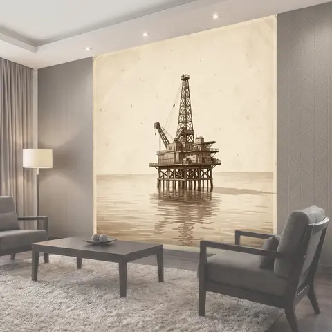 Фотообои Буровая платформа в море