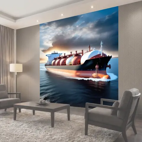Фотообои Корабль, газ, перевозка цистерна море