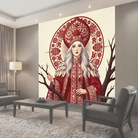 Фотообои Славянская дева в кокошнике