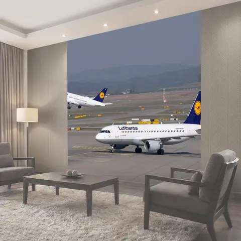 Фотообои Lufthansa, самолет, аэропорт