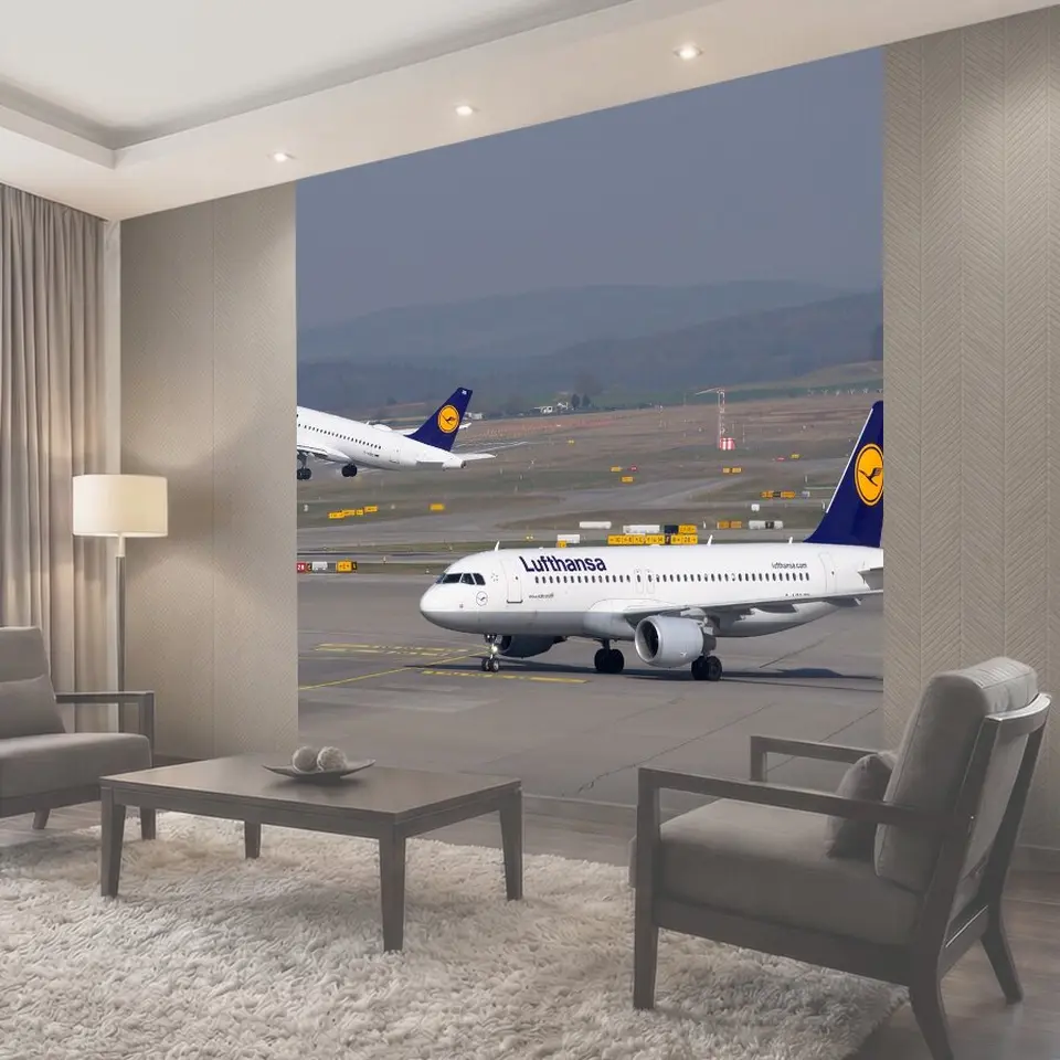 Фотообои Lufthansa, самолет, аэропорт