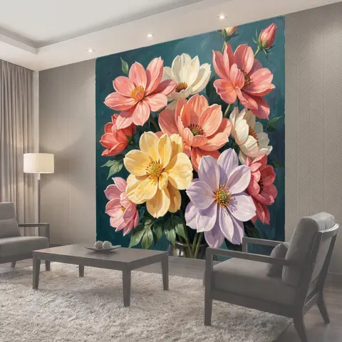 Фотообои Нежный букет цветов в вазе