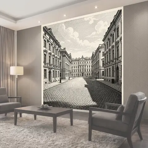 Фотообои Старинная улица с дворцом