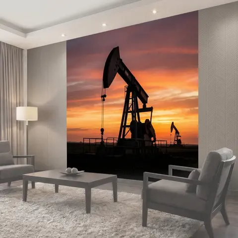 Фотообои Нефтяные качалки на закате
