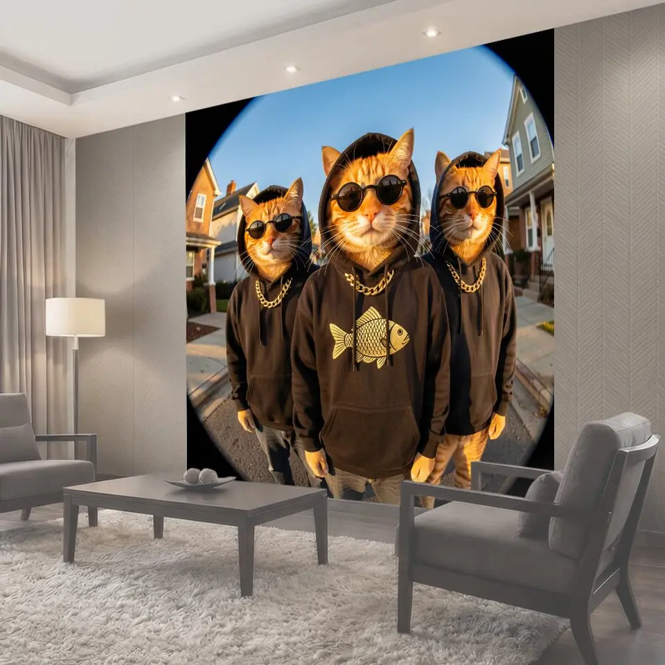 Фотообои Три кота в худи и очках