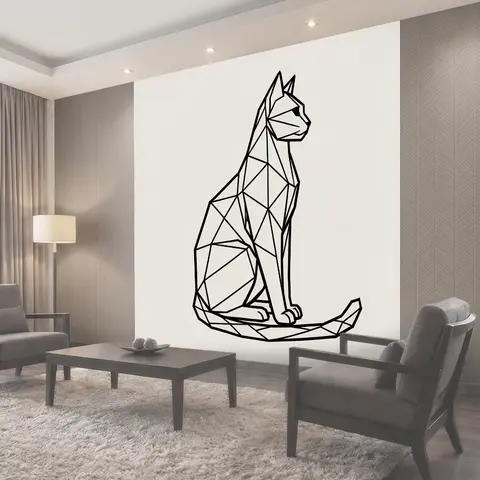 Фотообои Геометрический силуэт сидящей кошки