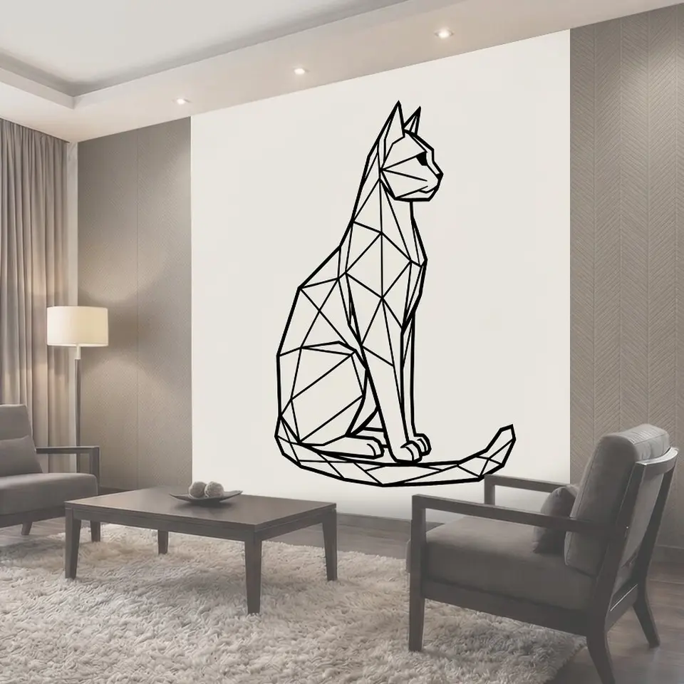 Фотообои Геометрический силуэт сидящей кошки