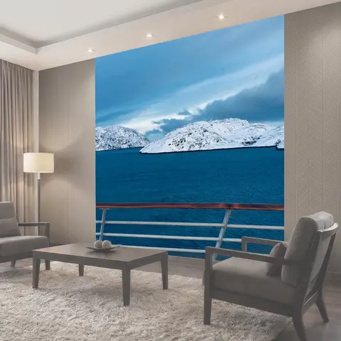Фотообои Арктические моря, судно, синий